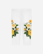 Interlock leggings with yellow rose print -  | Dolce & Gabbana
