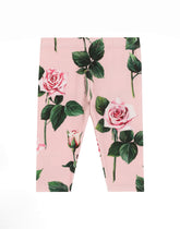 Interlock leggings with rose print -  | Dolce &amp; Gabbana