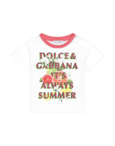 Jersey T-shirt with lemon and orange print and Dolce&Gabbana logo -  | Dolce & Gabbana