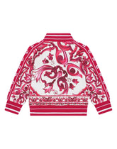 Zip-up sweatshirt in majolica print jersey -  | Dolce &amp; Gabbana
