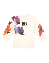 Jersey sweatshirt with floral print -  | Dolce & Gabbana