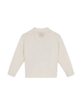 Round-neck knit pullover with crochet rose patch -  | Dolce &amp; Gabbana