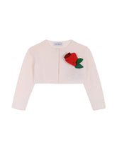 Short knit cardigan with rose patch -  | Dolce &amp; Gabbana