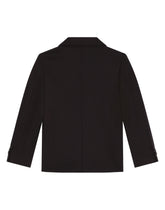 Single-breasted flannel jacket with embroidery -  | Dolce & Gabbana