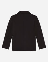 Single-breasted flannel jacket with embroidery -  | Dolce & Gabbana