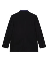 Single-breasted wool jacket with contrast trim and DG logo -  | Dolce &amp; Gabbana