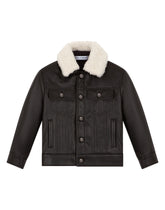 Nappa leather jacket with shearling collar -  | Dolce & Gabbana