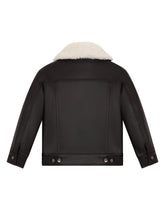 Nappa leather jacket with shearling collar -  | Dolce & Gabbana