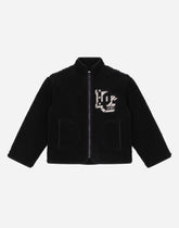 Faux fur jacket with DG patch -  | Dolce &amp; Gabbana