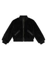 Faux fur bomber jacket with tag -  | Dolce &amp; Gabbana