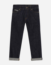5-pocket stretch denim jeans with logo tag -  | Dolce &amp; Gabbana