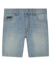 Light blue wash stretch denim shorts -  | Dolce &amp; Gabbana