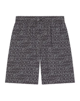 Viscose shorts with all-over logo print -  | Dolce &amp; Gabbana