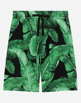 Batik shorts with banana tree print -  | Dolce & Gabbana