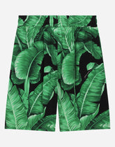 Batik shorts with banana tree print -  | Dolce & Gabbana
