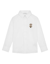 Poplin shirt with crown and bee logo -  | Dolce &amp; Gabbana
