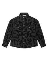 Denim shirt with flocked logo print -  | Dolce & Gabbana