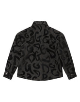 Denim shirt with flocked logo print -  | Dolce & Gabbana