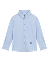 Poplin shirt with DG logo embroidery -  | Dolce & Gabbana