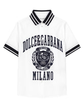 Poplin polo-shirt with Dolce&amp;Gabbana logo -  | Dolce &amp; Gabbana