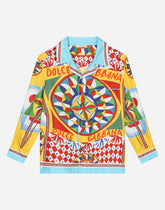 Silk twill pajama shirt with Carretto print -  | Dolce &amp; Gabbana
