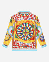 Silk twill pajama shirt with Carretto print -  | Dolce &amp; Gabbana