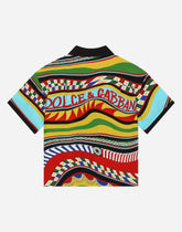 Short-sleeved shirt with Carretto print -  | Dolce & Gabbana