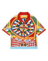 Short-sleeved terry shirt with Carretto print -  | Dolce & Gabbana
