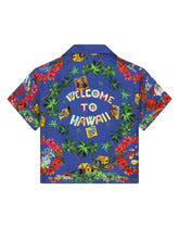 Silk twill shirt with Hawaiian print -  | Dolce & Gabbana
