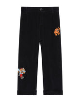 Classic needlecord pants with mascot patches -  | Dolce & Gabbana