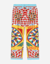 Silk twill pajama pants with Carretto print -  | Dolce &amp; Gabbana
