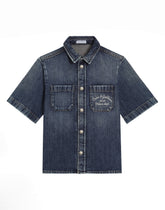 Denim shirt with Dolce&amp;Gabbana logo -  | Dolce &amp; Gabbana