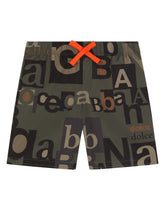 Nylon swim trunks with logo print -  | Dolce & Gabbana