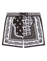 Nylon swim trunks with bandanna print -  | Dolce & Gabbana