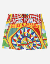 Nylon swim trunks with Carretto print -  | Dolce & Gabbana