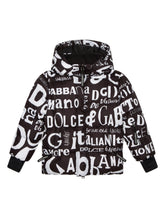 PADDED NYLON SKI JACKET WITH LOGO PRINT -  | Dolce &amp; Gabbana