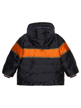NYLON HOODED DOWN JACKET WITH JACQUARD LOGO -  | Dolce &amp; Gabbana