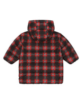 Long nylon down jacket with tartan print -  | Dolce &amp; Gabbana