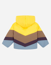 Hooded nylon patchwork down jacket -  | Dolce &amp; Gabbana