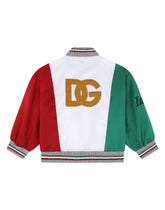 Satin bomber jacket with Italy patch -  | Dolce & Gabbana