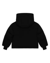 Short jersey down jacket with logo plaque -  | Dolce &amp; Gabbana