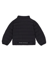 Short nylon down jacket with logo patch -  | Dolce &amp; Gabbana