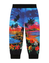 Jersey jogging pants with Hawaiian print -  | Dolce & Gabbana