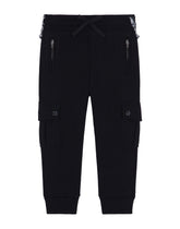 Jersey jogging pants with denim inserts -  | Dolce & Gabbana