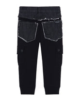 Jersey jogging pants with denim inserts -  | Dolce & Gabbana