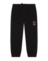 Jersey jogging pants with crown and bee embroidery -  | Dolce & Gabbana