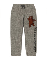 Cotton jogging pants with patch and logo embroidery -  | Dolce &amp; Gabbana