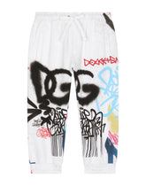 Jersey jogging pants with graffiti print -  | Dolce & Gabbana