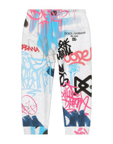 Jersey jogging pants with graffiti print -  | Dolce & Gabbana