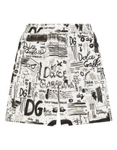 Jersey jogging shorts with graffiti print -  | Dolce & Gabbana